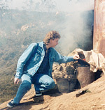 Geoff inspects the essential oil
