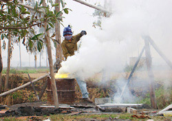 Open-air lead smelting in Vietnam